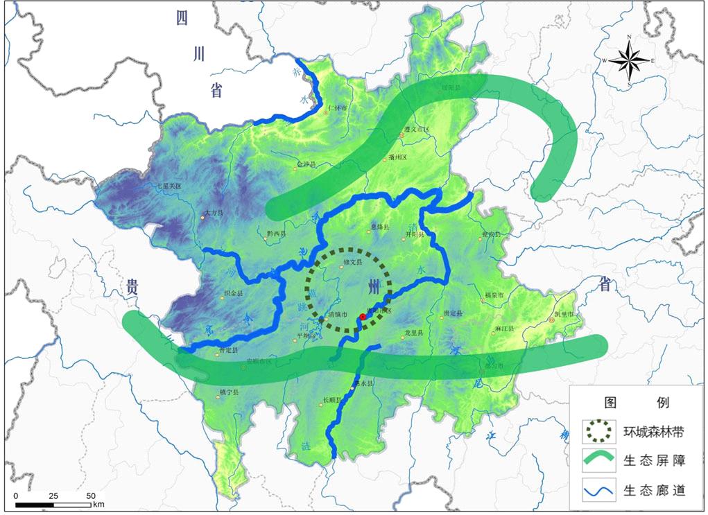 5 黔中城市群生态格局示意图